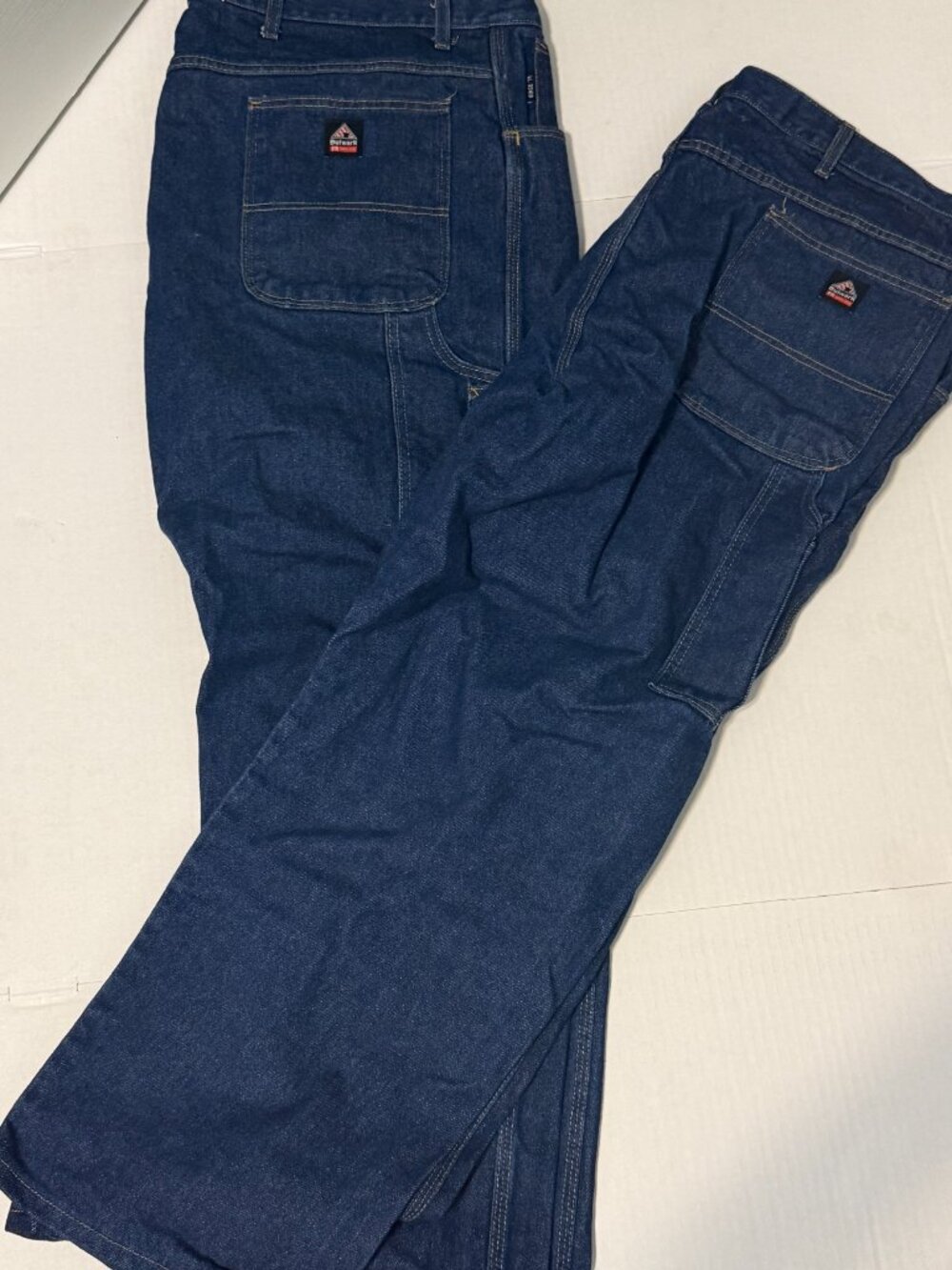 2 Pairs Bulwark Mens 46x30 Denim Dungarees. Flame Retardant FREE SHIPPING